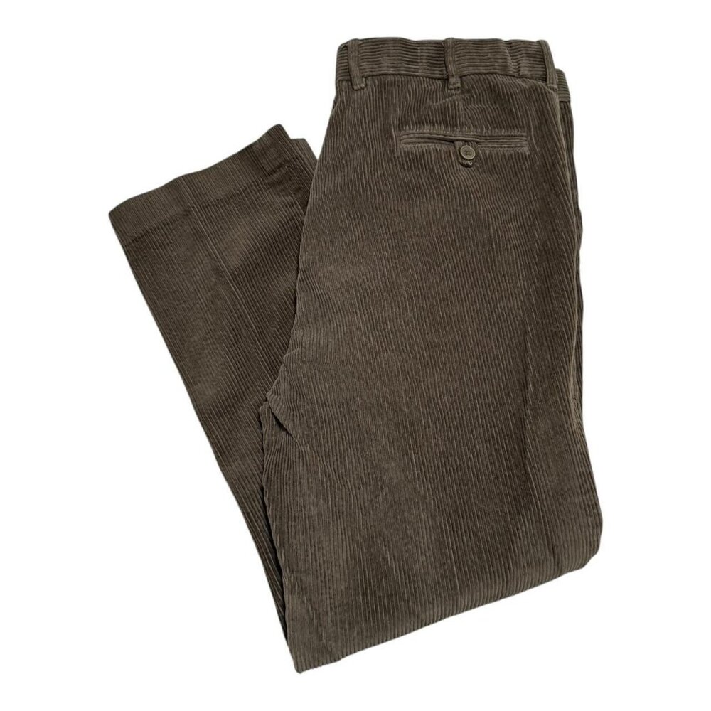 Peter Christian Green/Brown Straight Leg Corduroy Pants Men's 40x31 (Fits 38x29)